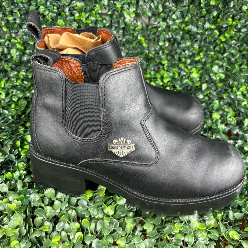 HARLEY-DAVIDSON MADERA ANKLE CHUNKY BOOTS SIZE 7.5